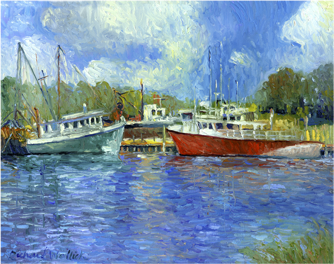 Richard Wallich - Wickford Boats Canvas (900x712), Png Download
