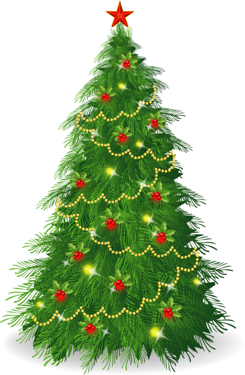 Delightful Christmas Tree Illustrations - Blinking Christmas Tree Clipart (490x750), Png Download