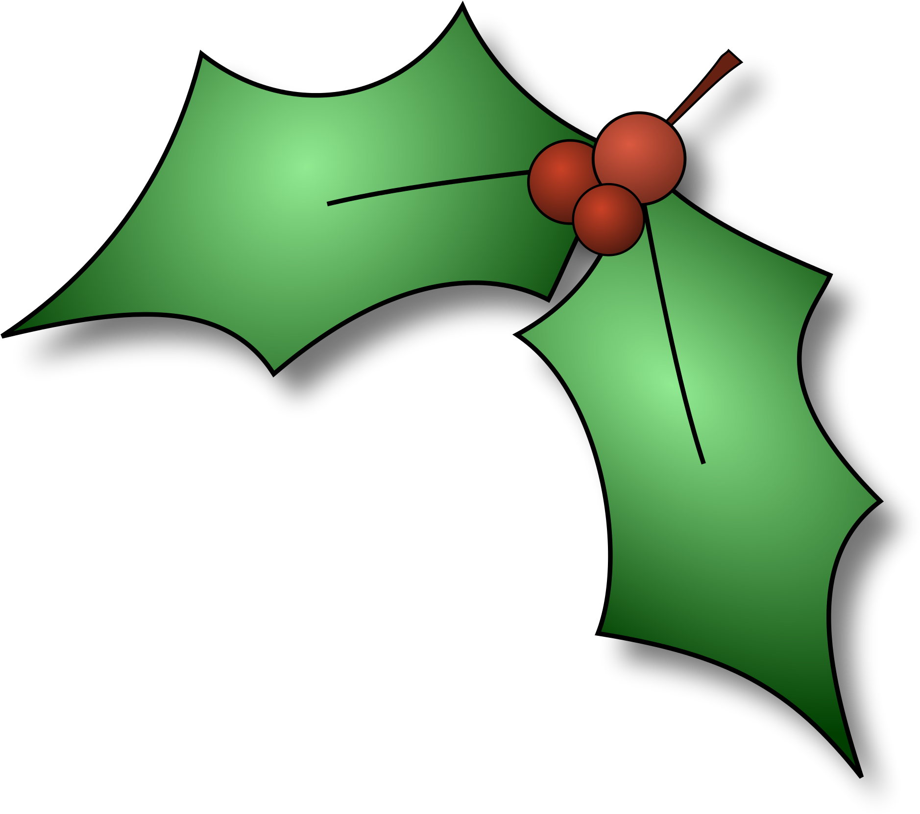 Open - Holly Leaves (2000x1818), Png Download