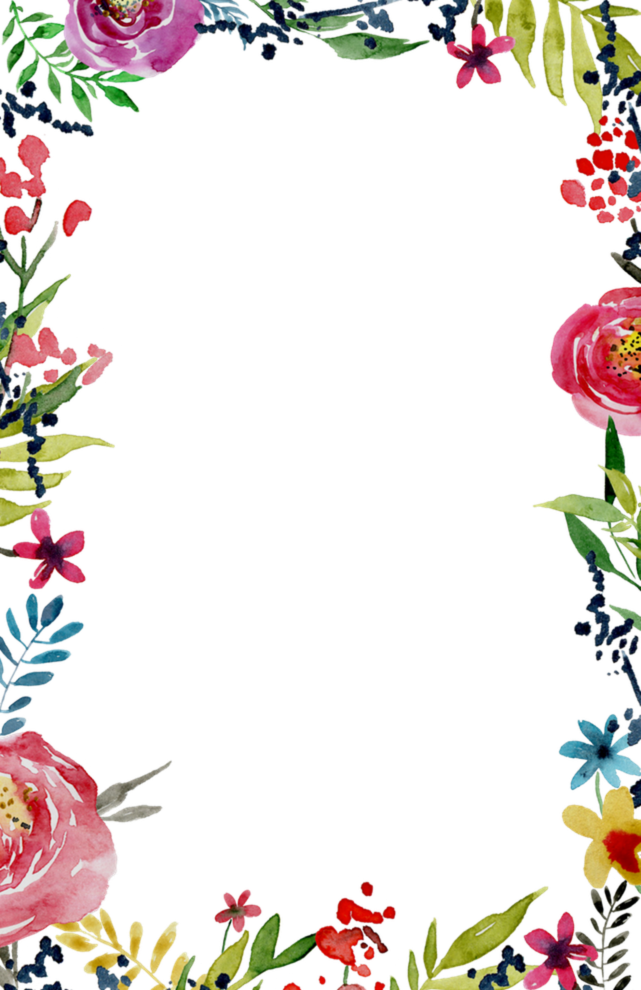 Inspirational Gallery Of Flower Borders - Flowers Frame (641x990), Png Download