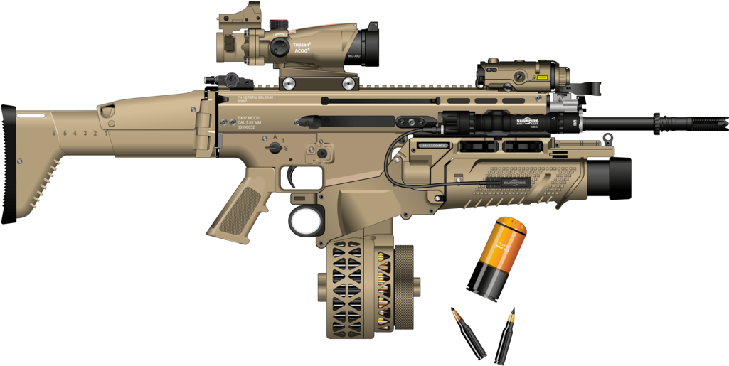 Clip Freeuse 10mm Vector Drum - Scar H Drum Magazine (1024x526), Png Download