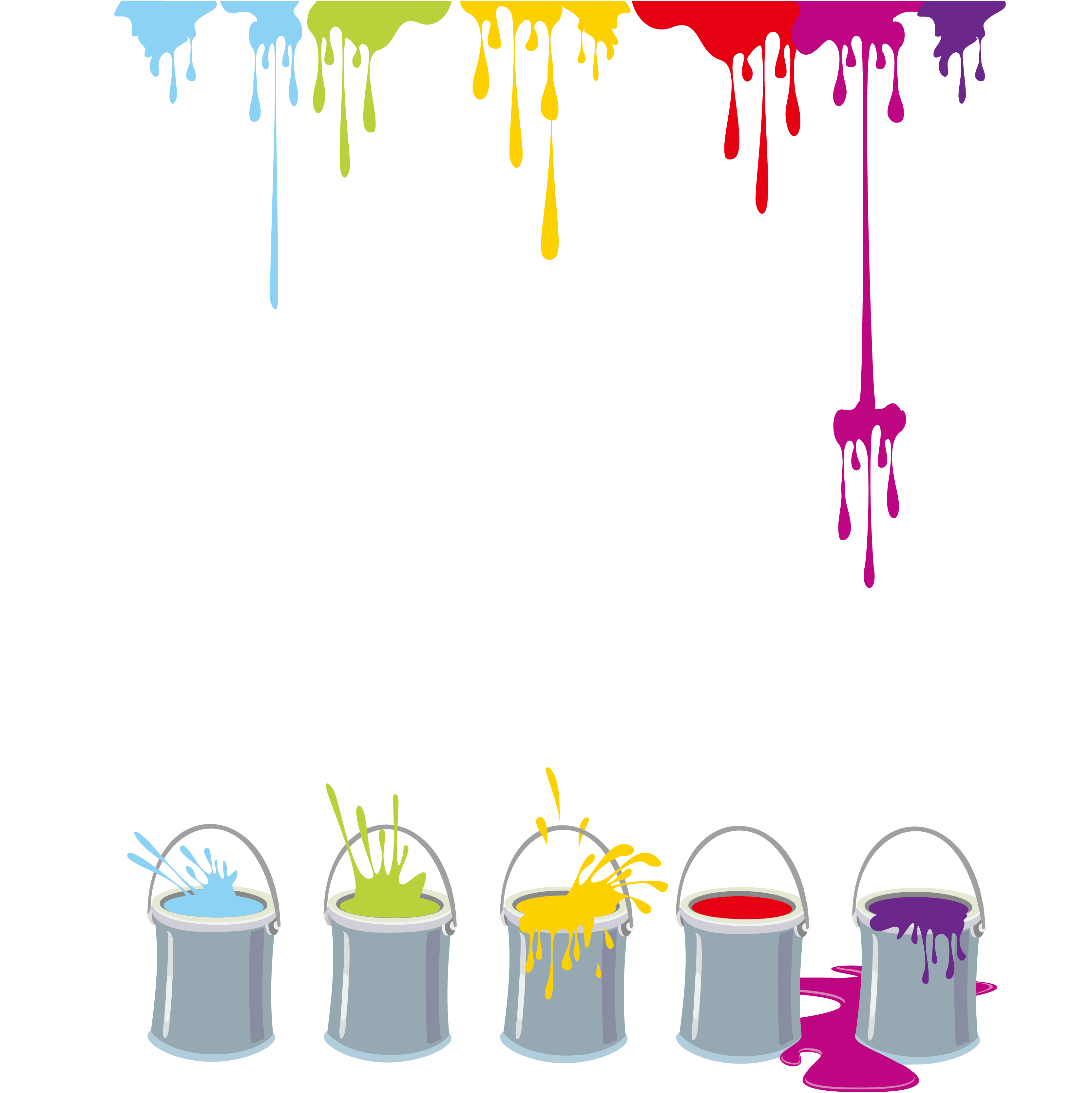 Painting Drawing - Color Bucket Png (3333x3338), Png Download