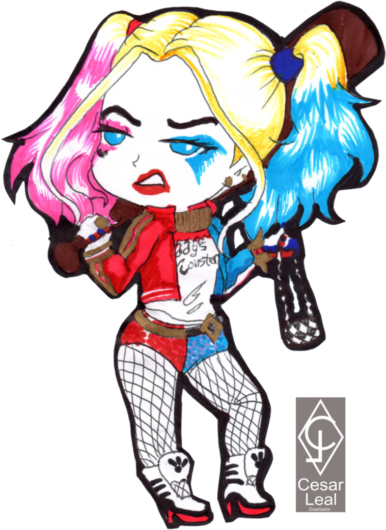 Harley Quinn Cute By Cdlu On Deviantart Banner Library Cute Drawing