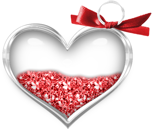 Transparent Heart With Red Bow Png Clipart Picture - Jumma Mubarak Dua Me Yaad Rakhna Gif (534x448), Png Download