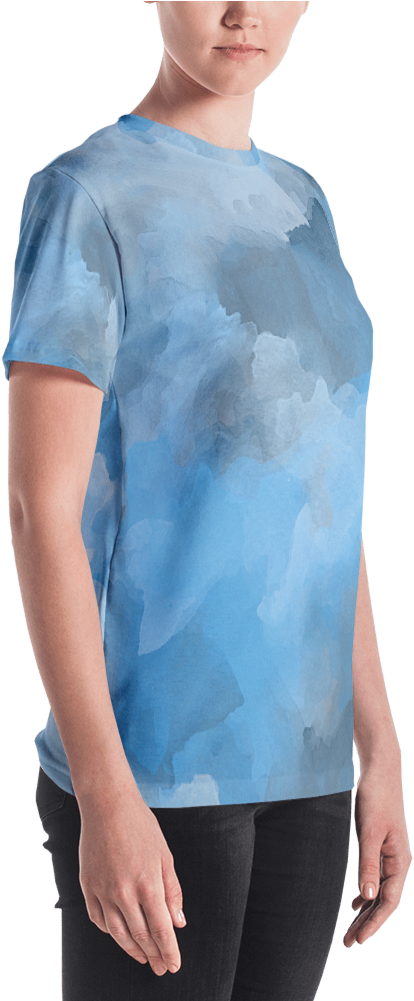 Steel Blue Watercolor Women's T Shirt T Shirt Zazuze - Pumpkin Shirt - Halloween Shirt - Pumpkin Costume - (1000x1000), Png Download