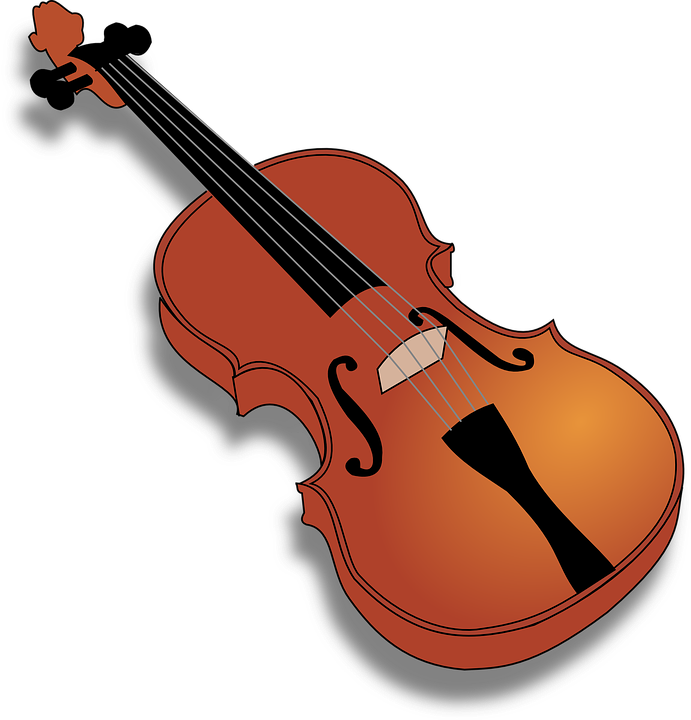 Free Vector Violin Clip Art - Violin Clipart (600x600), Png Download