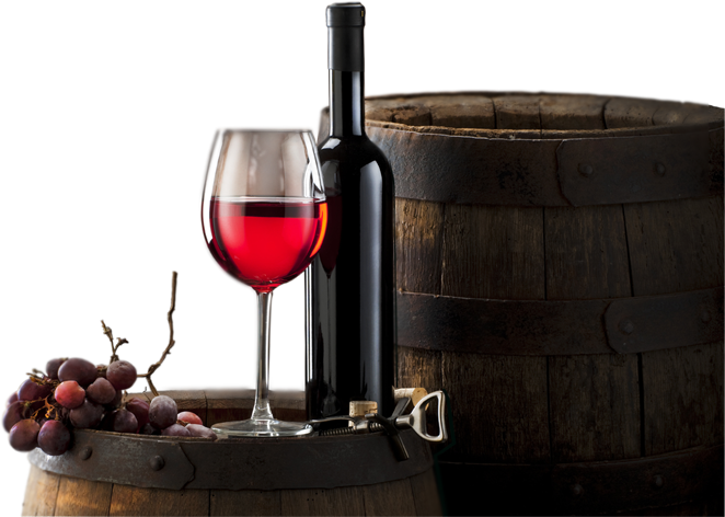 Wine Bottle And Glass Png (662x472), Png Download
