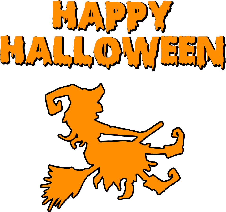 Happy Halloween Witch On A Broomstick - Witchcraft (1000x1000), Png Download
