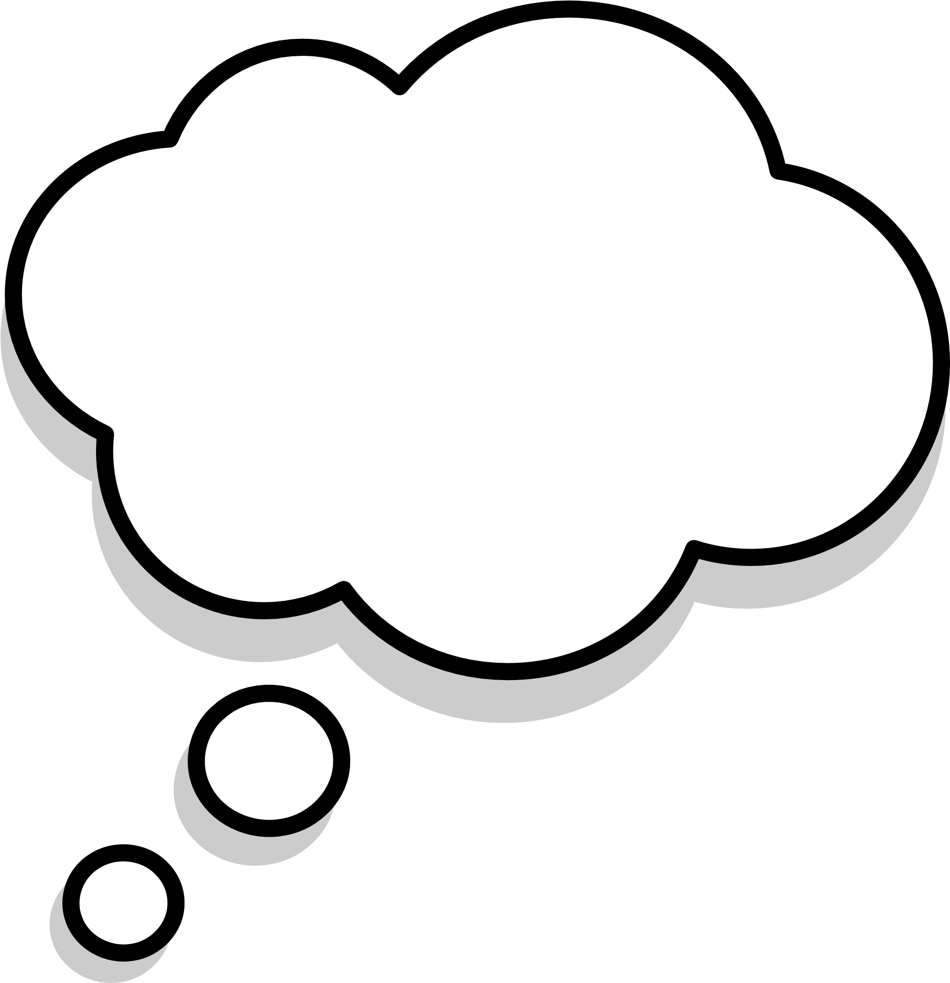 Thought Bubble Png Transparent Image - White Transparent Thought Bubble (500x498), Png Download