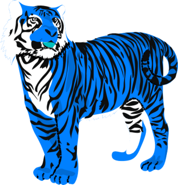 Blue Tiger Clipart (600x622), Png Download