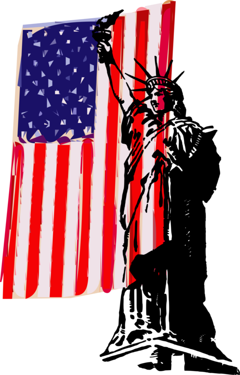 Statue Of Liberty Flag Of The United States Drawing - Statue Of Liberty (480x750), Png Download