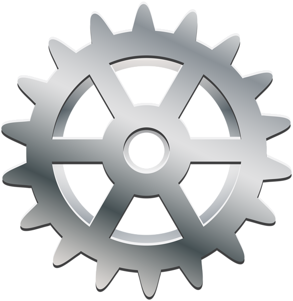 Silver Gear Transparent Png Clip Art - Gears Clipart Silver (584x600), Png Download