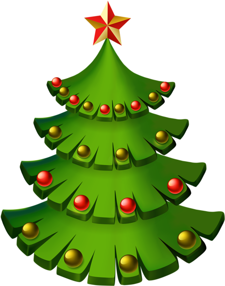 Christmas Tree Decorative Png Clip Art Image - Christmas Tree (472x600), Png Download