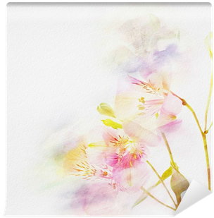 Floral Background With Watercolor Flowers - Blumenhintergrund Mit Watercolor-blumen Grußkarte (400x400), Png Download