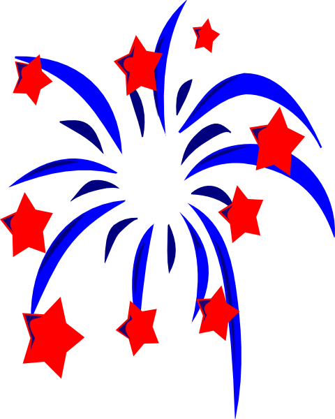 4th - Of - July - Fireworks - Clipart - Png - 4th Of July Cross Stitch Pattern (480x600), Png Download