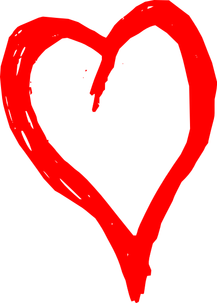 Red Heart Png Transparent Image - Heart Sketch Png (426x594), Png Download