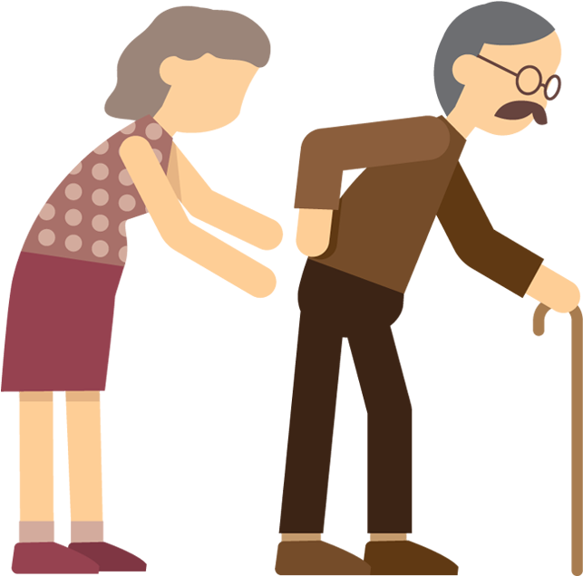 Cartoon Pictures Of People Walking Group Image Freeuse - Old People Cartoon Png (650x640), Png Download