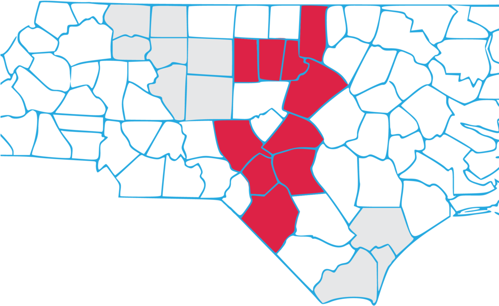 Map-02 - North Carolina (1000x714), Png Download