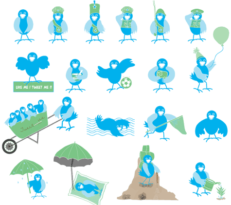 Cute Twitter Birds Png Icons My Free Photoshop World - Twitter Bird Icon (494x420), Png Download