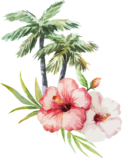 Palmtree - Palm Tree Watercolor (410x567), Png Download