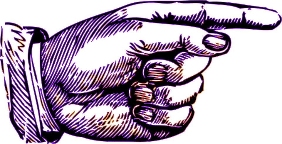 Pointer, Finger, Vintage, Order - Clipart Pointing Finger (664x340), Png Download