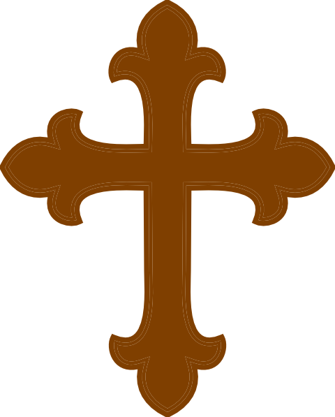 Brown Cross Clip Art - Brown Cross Clipart (480x597), Png Download