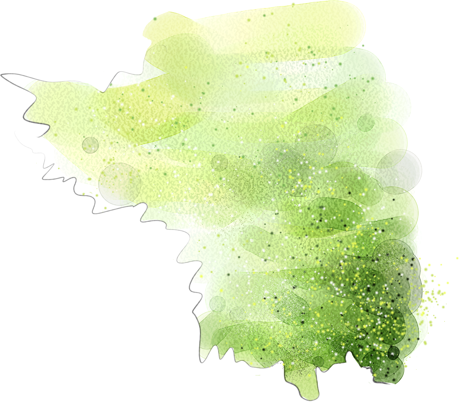 Green Watercolor Painting Drawing - Watercolor Painting (1761x1561), Png Download