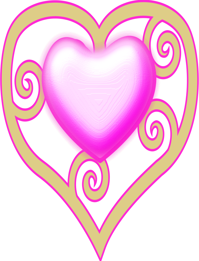Bejeweled Crown Clipart, Vector Clip Art Online, Royalty - Pink Heart Design Shower Curtain (688x900), Png Download