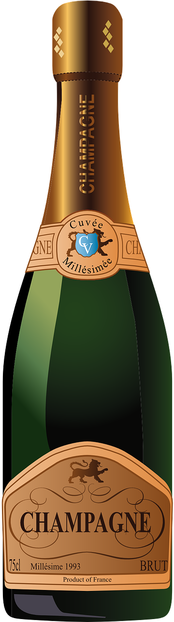 Champagne - Champagne Bottle Clipart Png (640x1280), Png Download