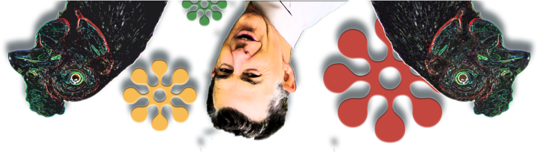 The Husband Upside-down Dancing With Psychedelic Chickens - Illustration (1200x300), Png Download