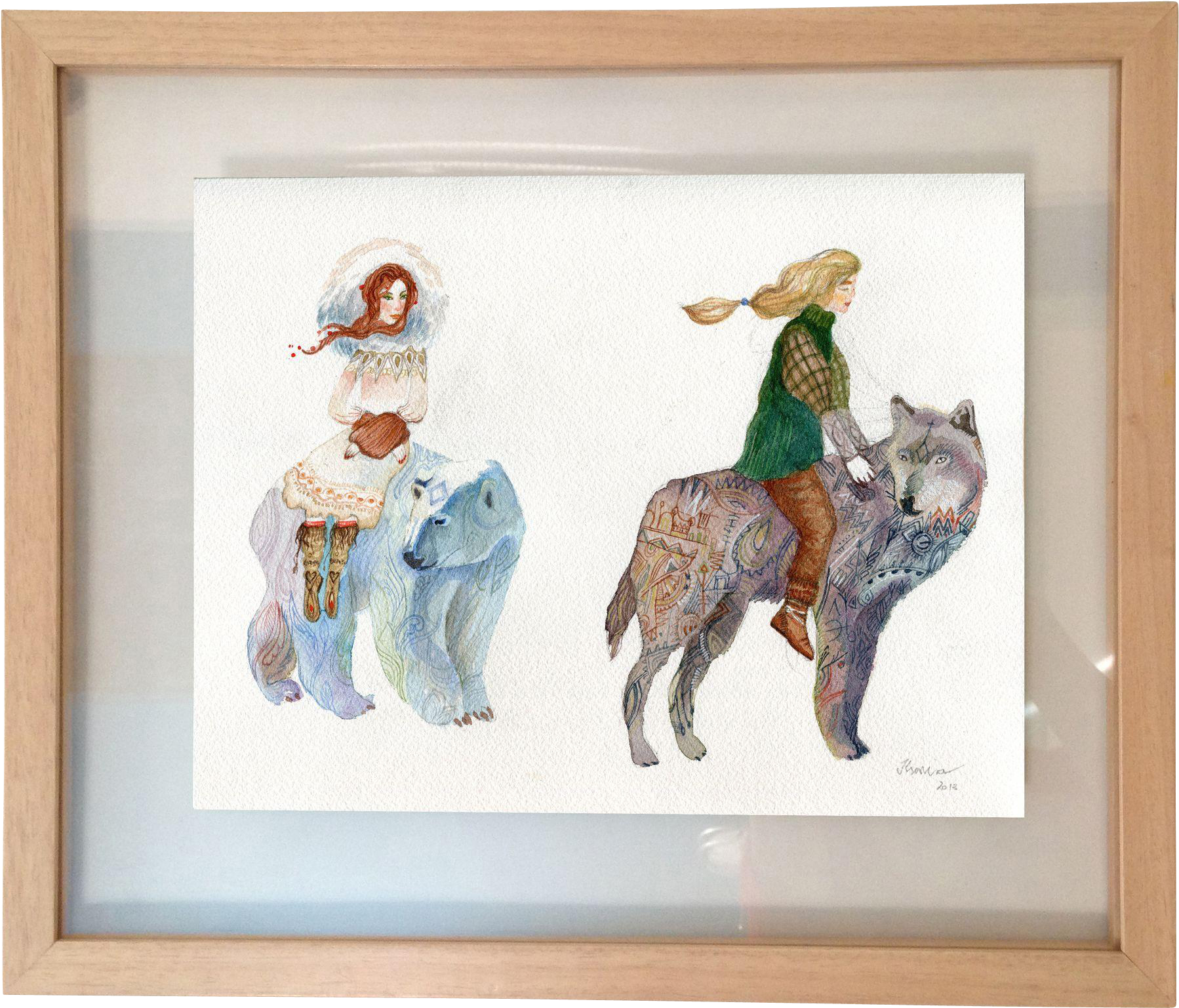 Original 21st Century Watercolour Painting Of A Travelling - Picture Frame (1797x1797), Png Download