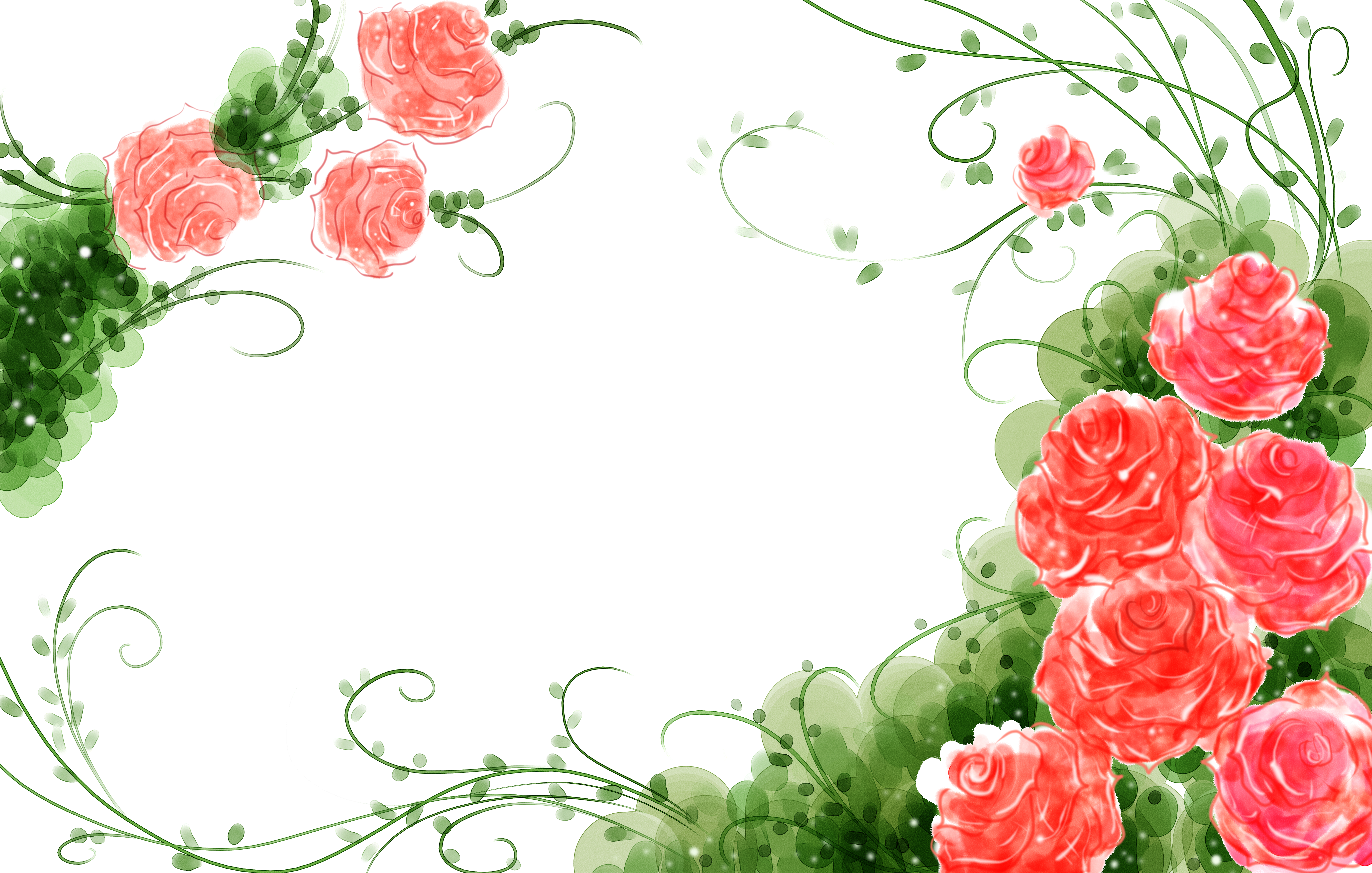 Svg Freeuse Stock Garden Roses Flower Watercolor Painting - Rose Flower Background Design Png (5500x3500), Png Download