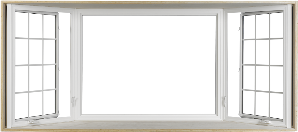 Window Png - Window With Side Windows (1000x457), Png Download