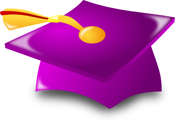 Purple Graduation Cap Clipart - Purple And Yellow Graduation Cap (600x418), Png Download