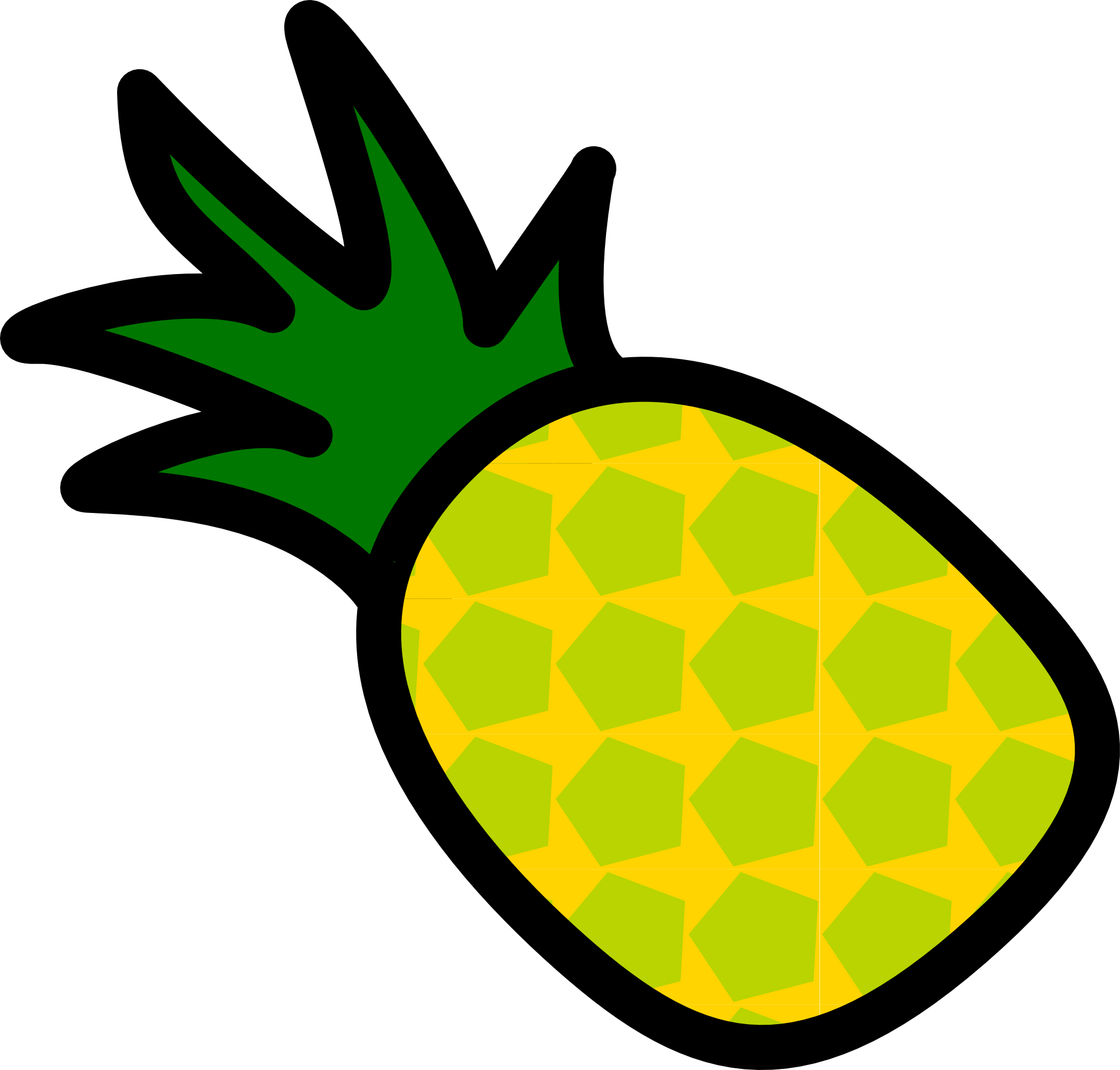 Free Cartoon Cliparts Download - Pineapple Clipart Without Background (555x530), Png Download