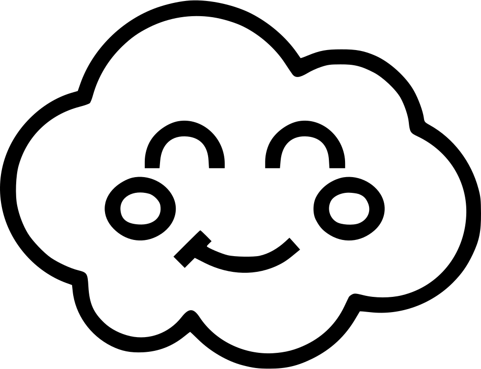 Cloud Happy Face - Png Icon Cloud With Face (980x752), Png Download