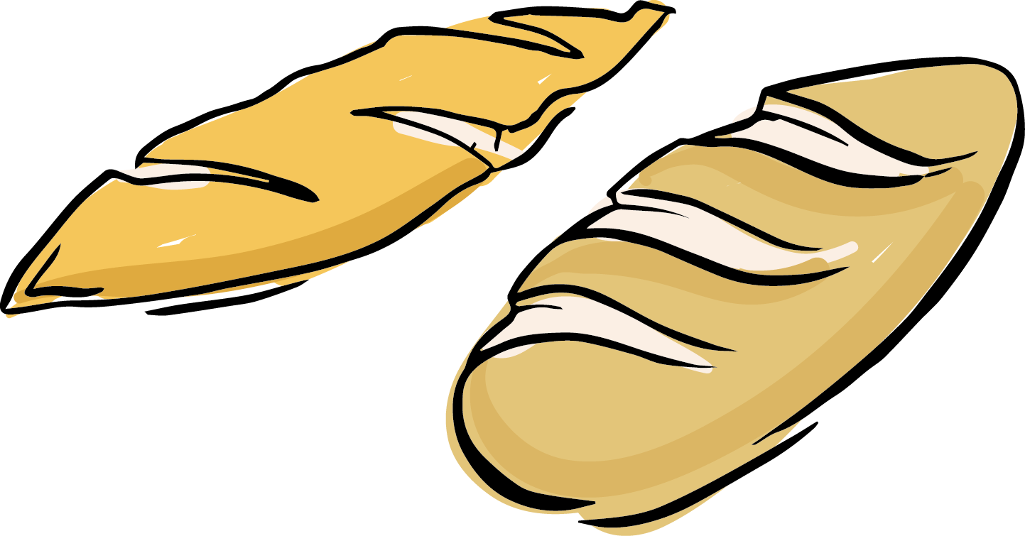 Graphic Freeuse Download Breakfast Pineapple Bun Baguette - Baguette Png Cartoon (1443x755), Png Download