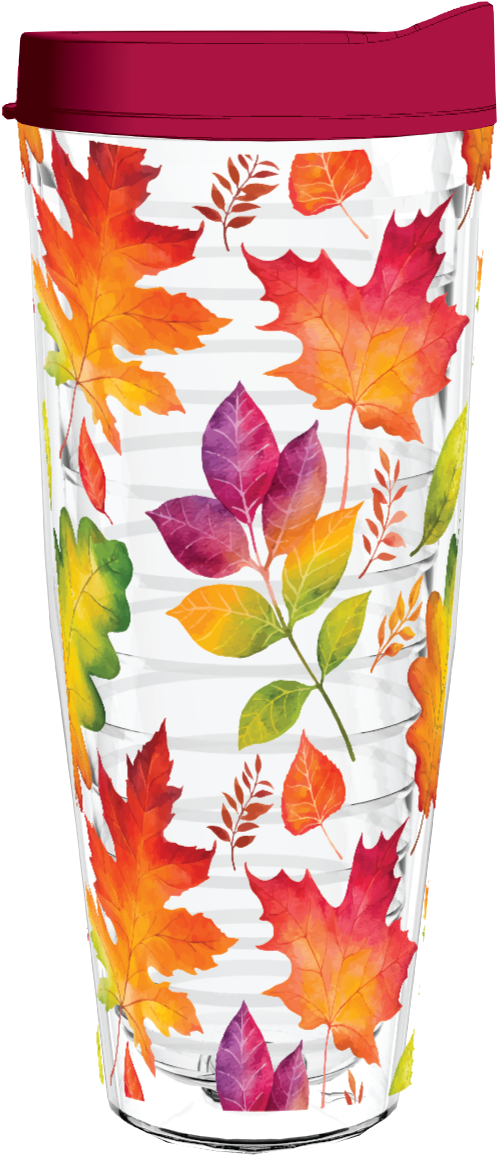 Watercolor Fall Leaves 26oz Tumbler - Azalee Turnball Entwürfe Notizblock (516x1191), Png Download