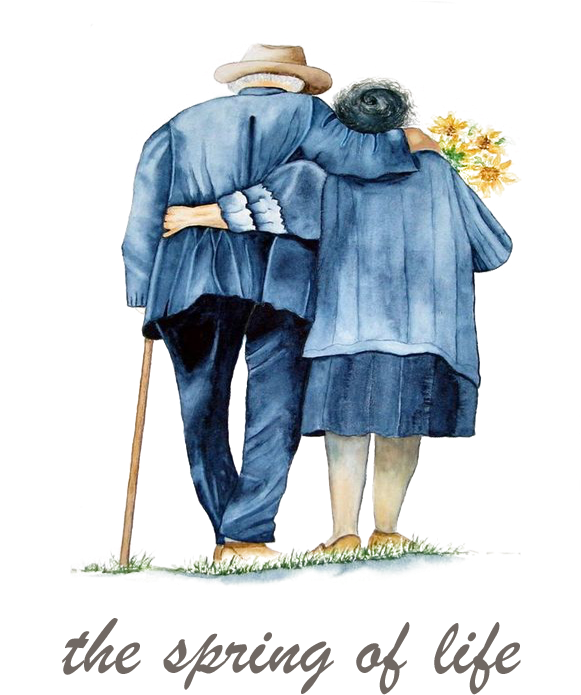 Siluetas De Parejas De Ancianos (580x768), Png Download