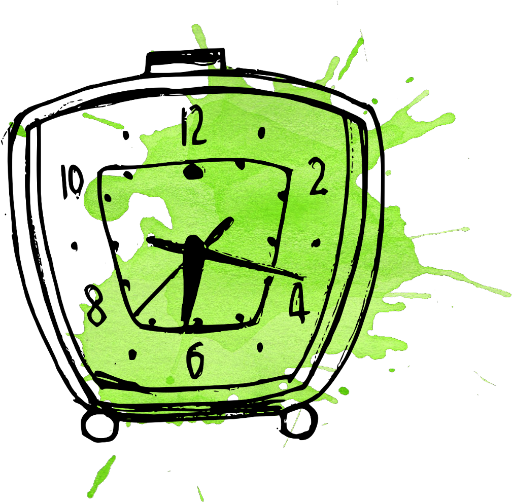 Ftestickers Clock Watercolor Stain Splash Paint Paintin - Drawing (1024x1024), Png Download