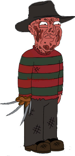 Freddy Krueger - Family Guy Freddy Krueger (276x558), Png Download