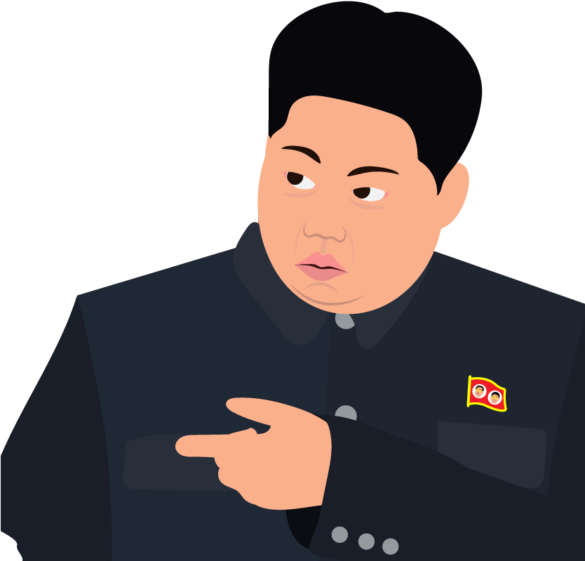 Kimunji Pointing - Kim Jong Emoji (833x833), Png Download