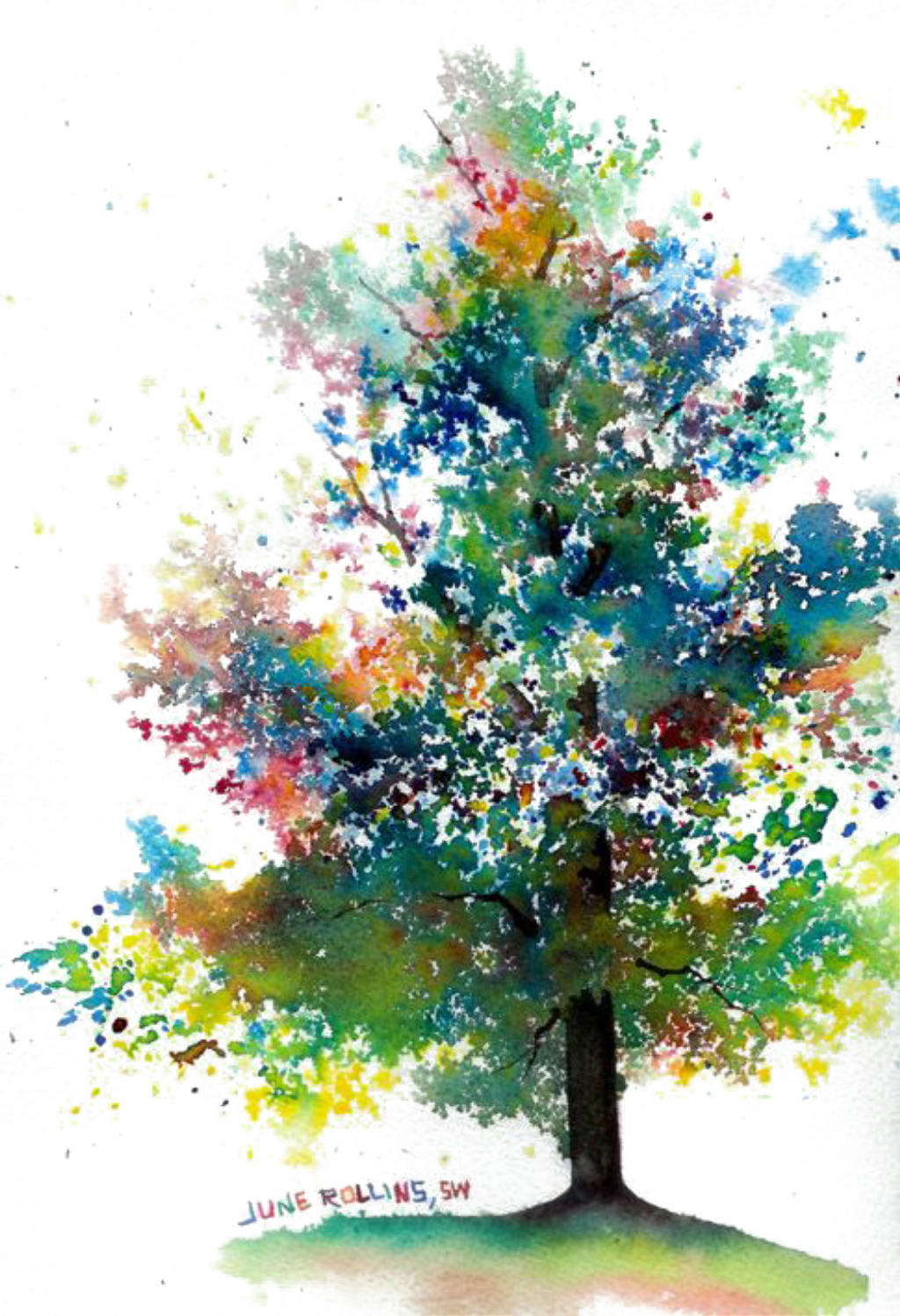 Report Abuse - Abstract Tree Watercolor Painting (1024x1497), Png Download