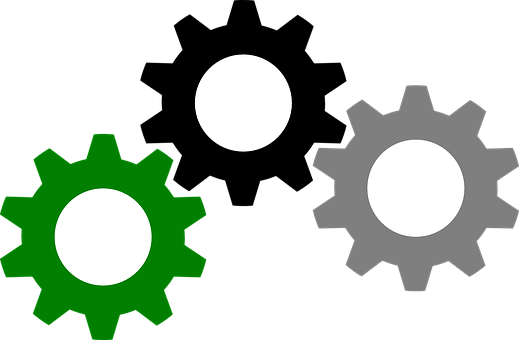 Cogwheels Gears Racks Pinions Gray Black G - Gears Clipart (519x340), Png Download