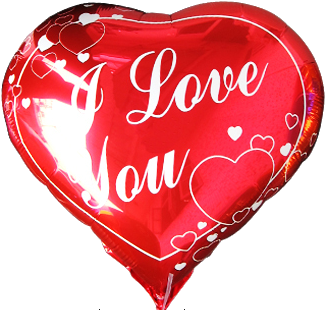 I Love You - Red Love Heart Balloons (334x364), Png Download