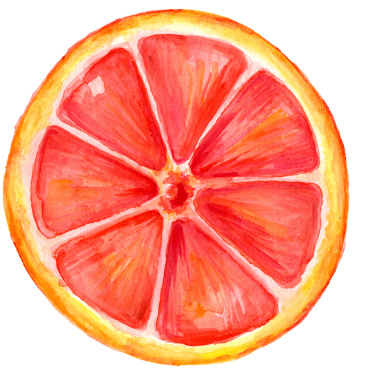 Icecream Watercoloe Grapefruit Portfolio (1000x1010), Png Download