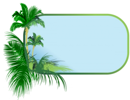 Coconut Clipart Border - Tree Border Clipart (450x381), Png Download