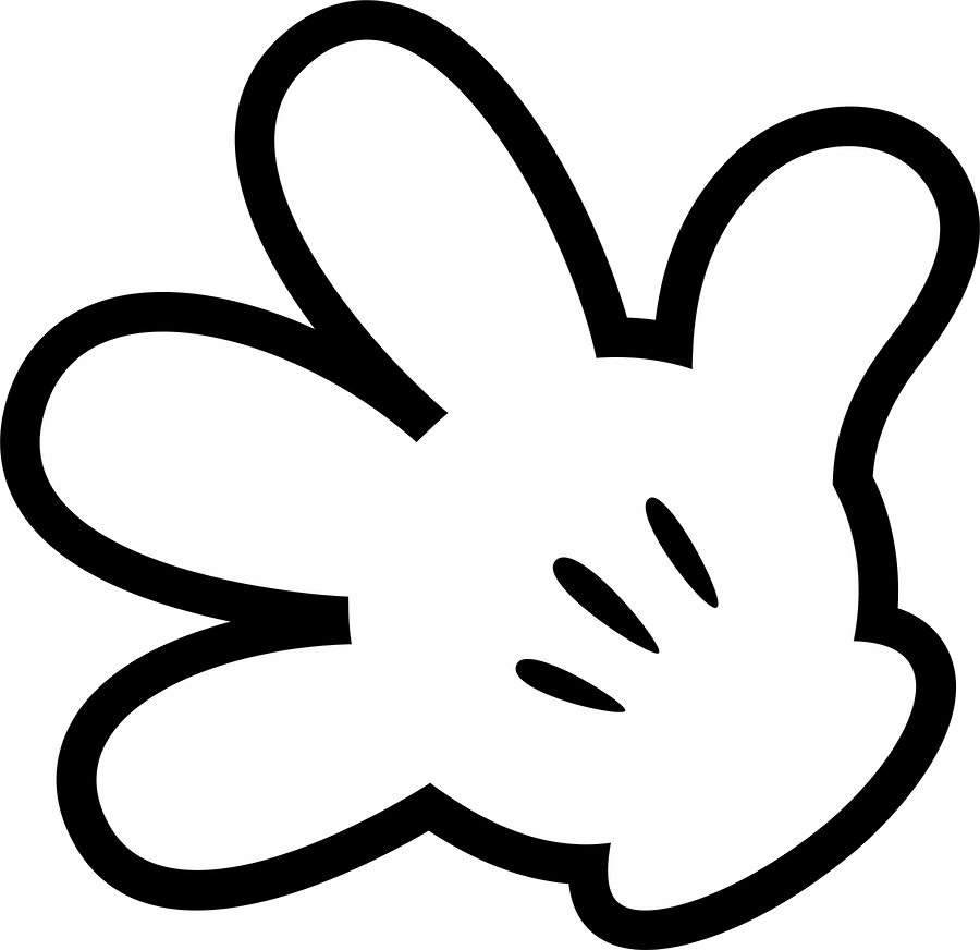 Mickey E Minnie - Mickey Mouse Hand Clipart (900x872), Png Download