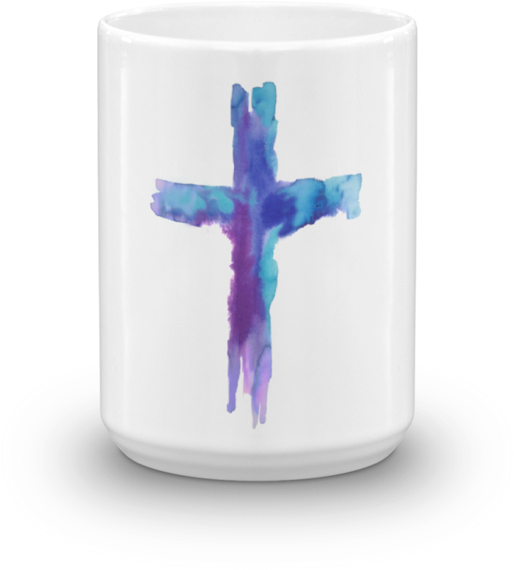 Watercolor Cross Mug - Watercolor Painting (1000x1000), Png Download