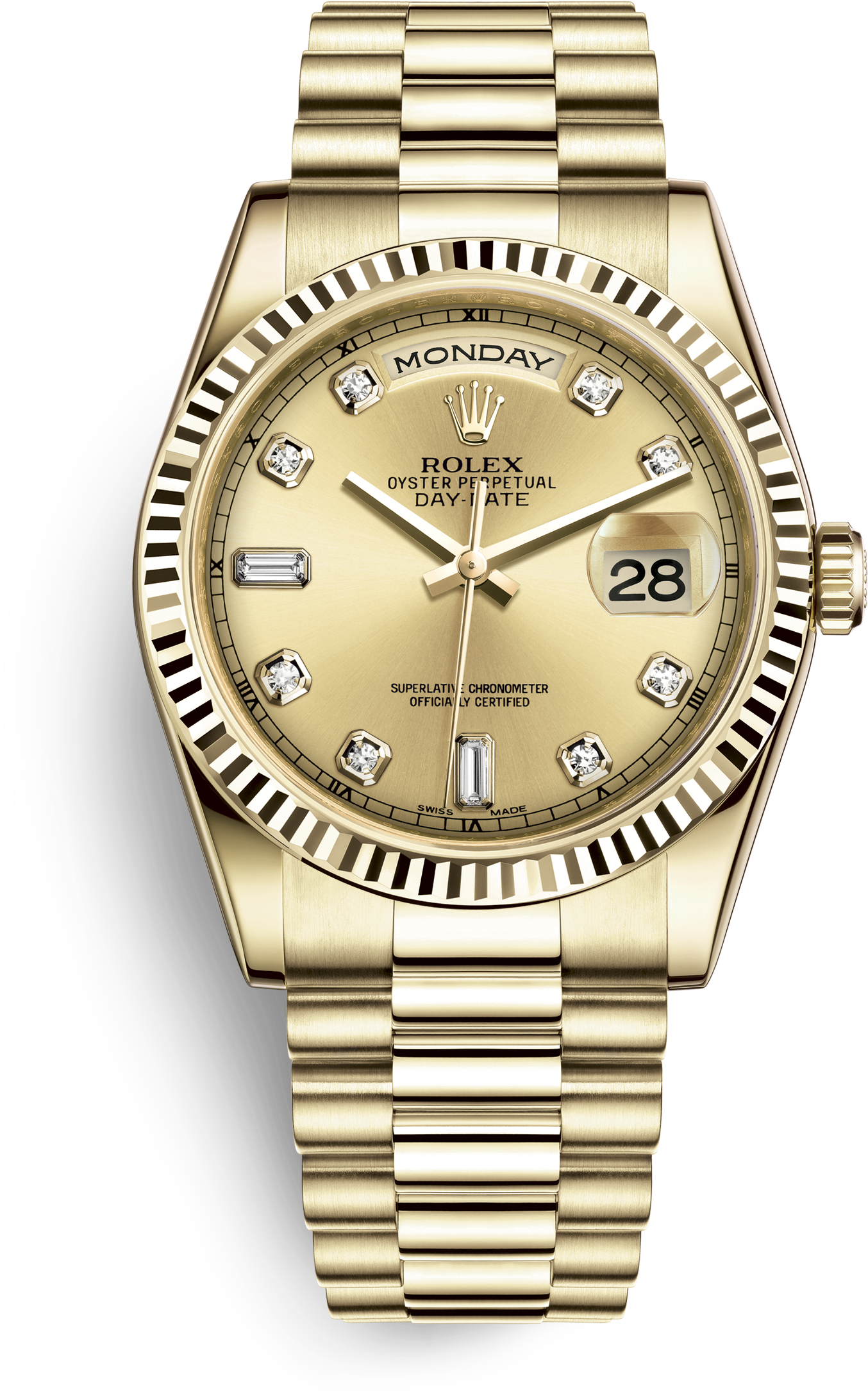 Day-date - Gold Day Date Green (3000x3000), Png Download